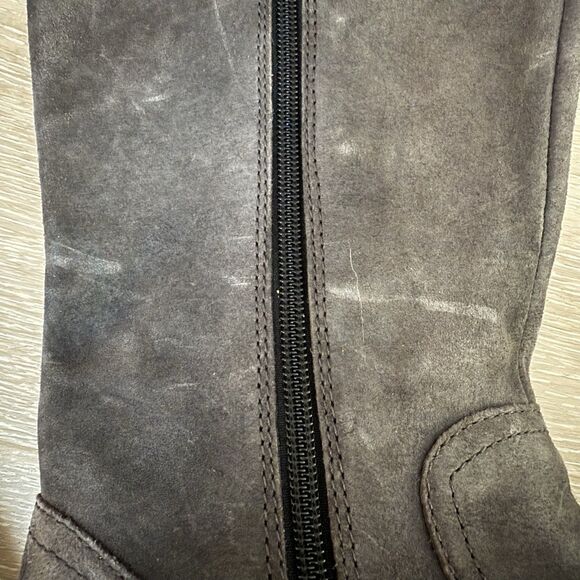 NEW Born Fannar Leather Suede Gray Knee High Tall Wide Calf Boot Sz 6 M $240 - Picture 8 of 11